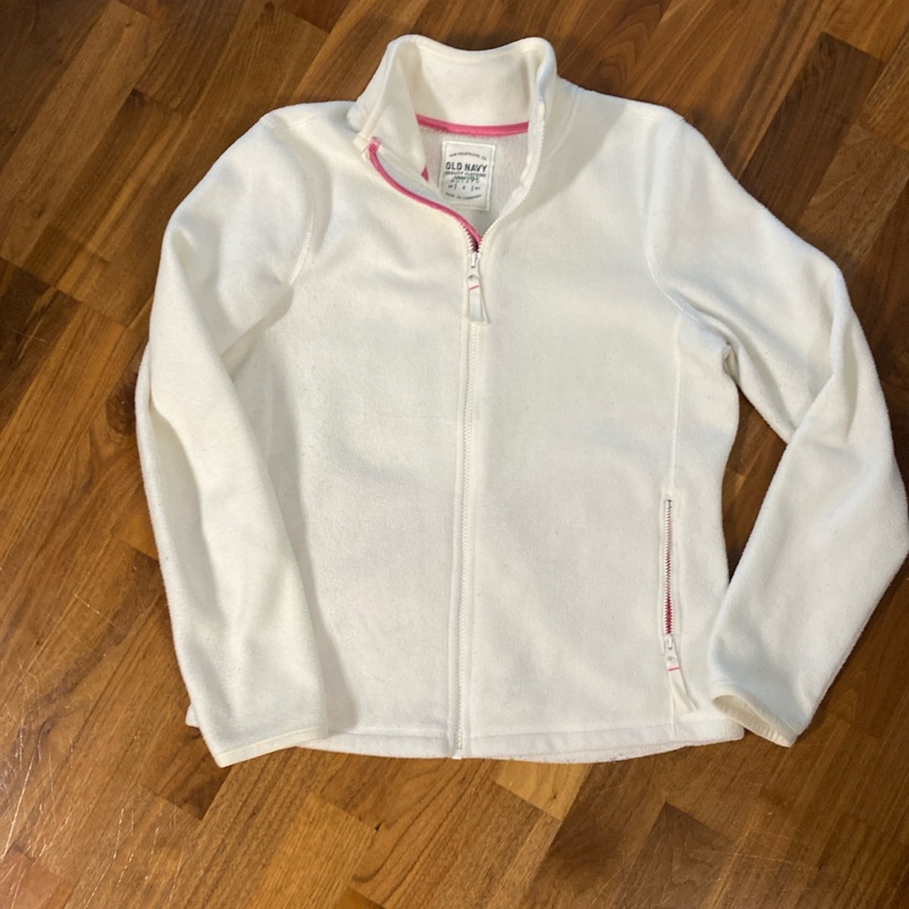 Old Navy, cream color, fleece jacket
